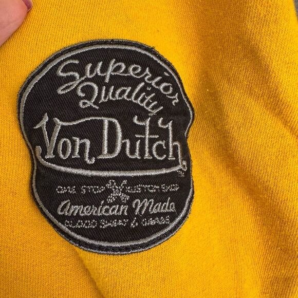 Von Dutch American Made zip up Hoodie jacket XL yellow grey - Picture 3 of 7
